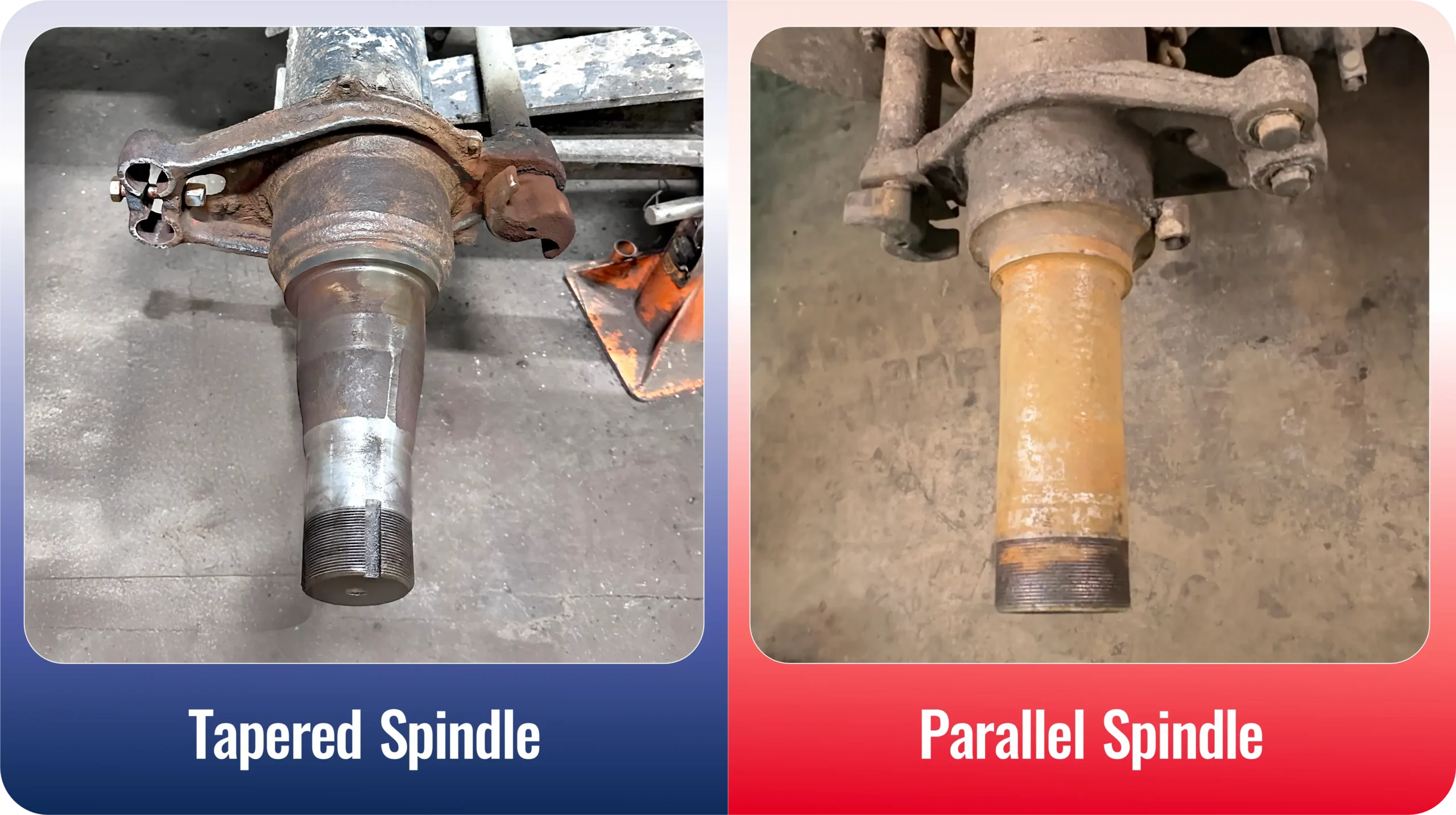 Tapered & Parallel Trailer axle spindle